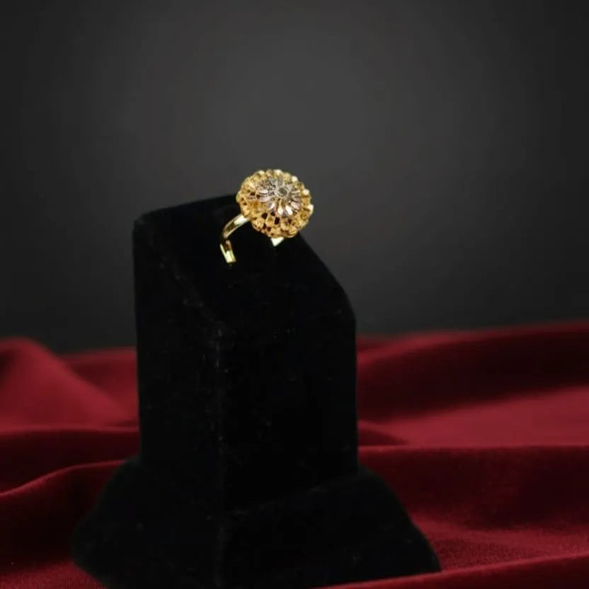 Flower Inspired Gold Plated Necklace Set( Flat shape )