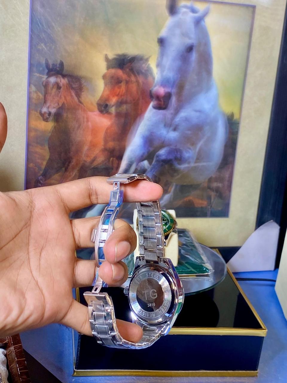 Elite Chain Master Edition Polished Multi-Display Men’s Watch