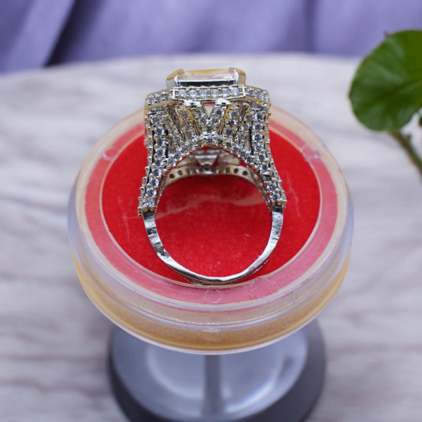 Big Stone Crystal Color Cubic Zirconia Ring