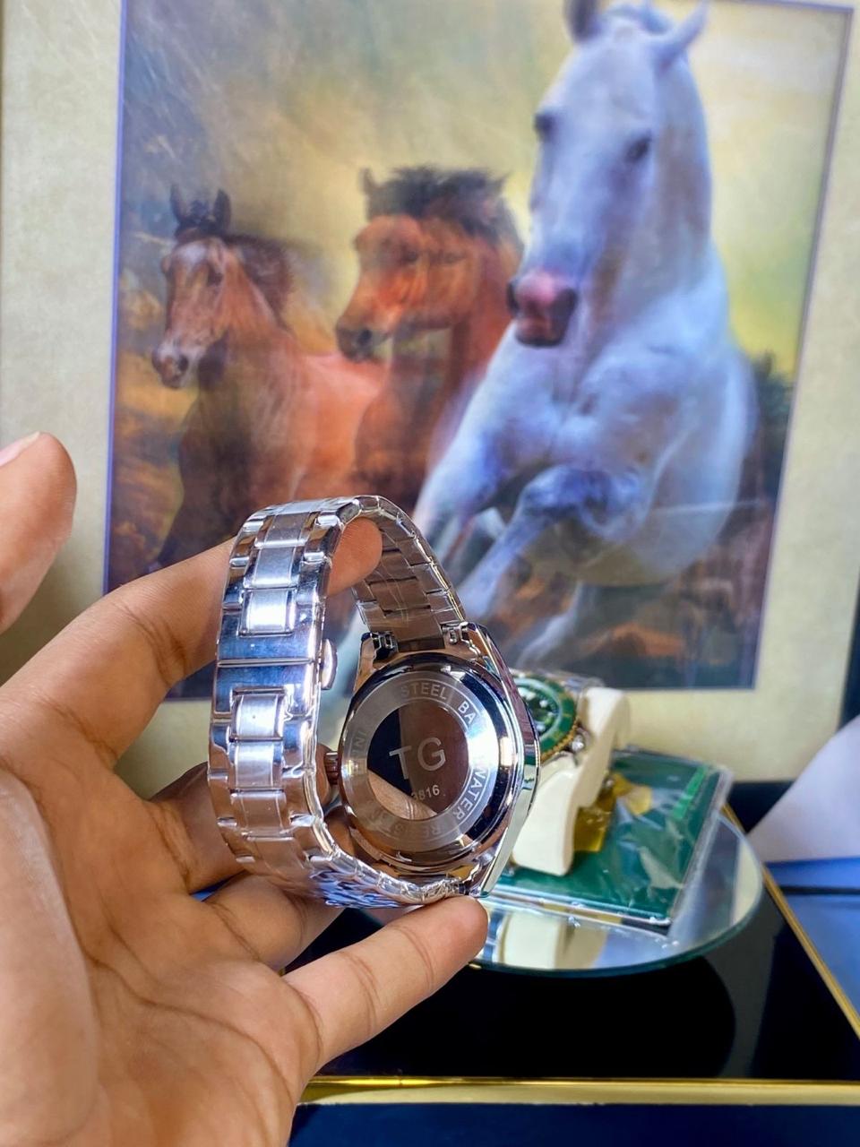 Elite Chain Master Edition Polished Multi-Display Men’s Watch