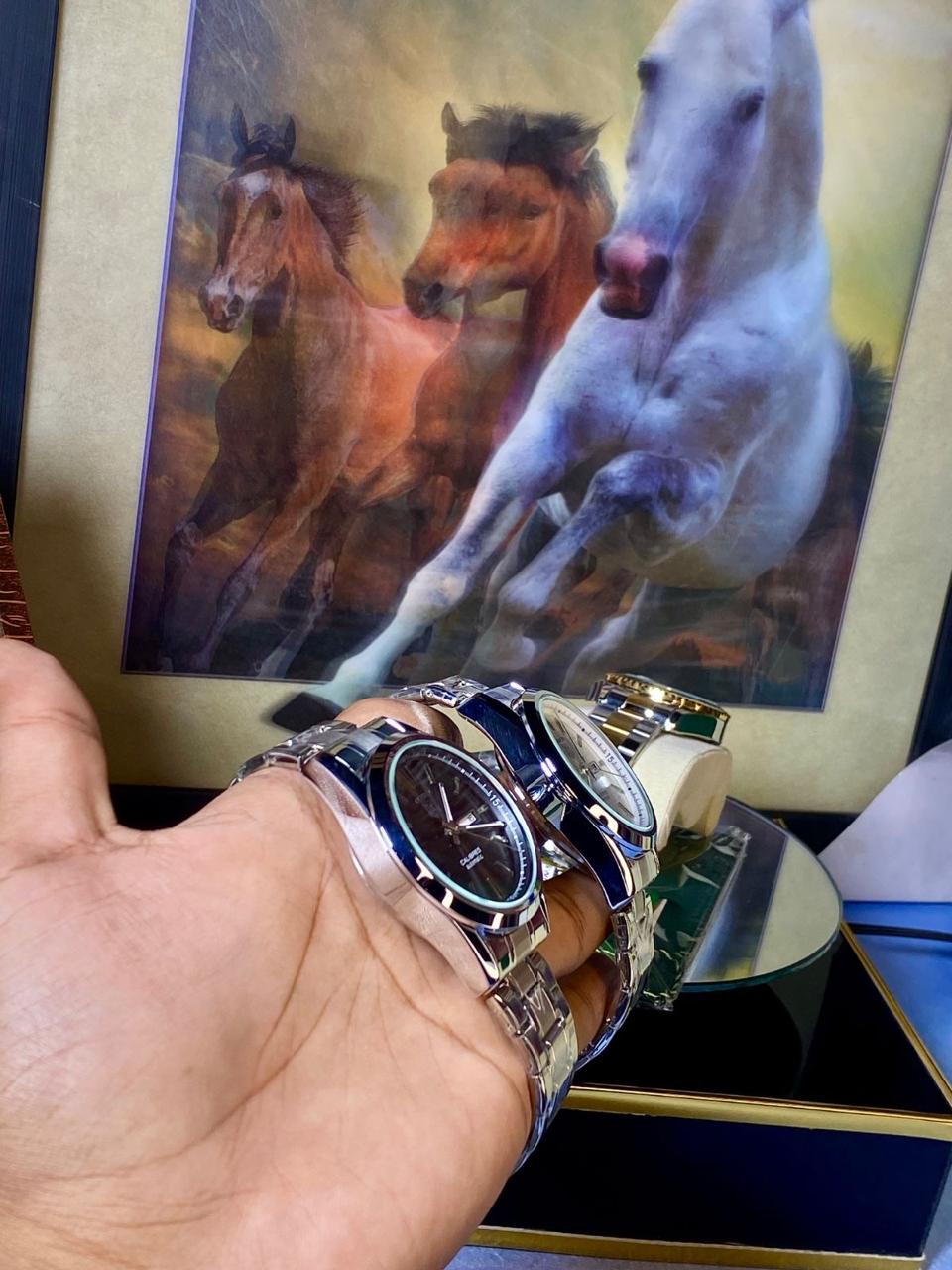 Elite Chain Master Edition Polished Multi-Display Men’s Watch