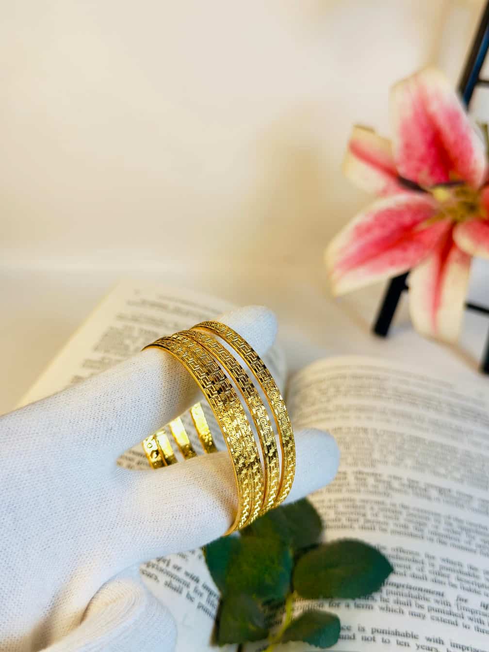 4 Piece Traditional Gold Plated Bangles Set