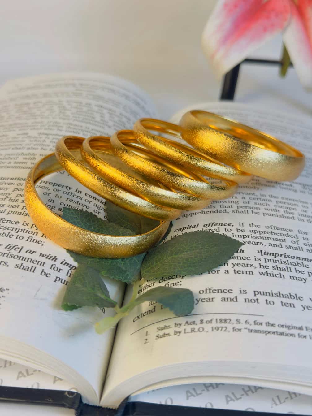 6 Piece Traditional Gold Plated Plain Bangles Set
