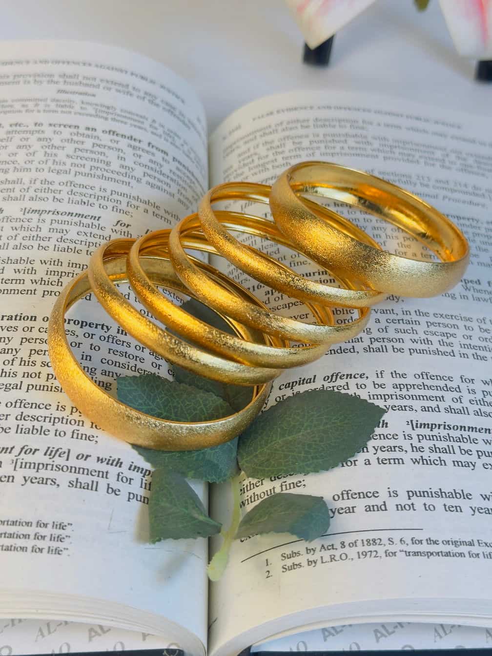 6 Piece Traditional Gold Plated Plain Bangles Set