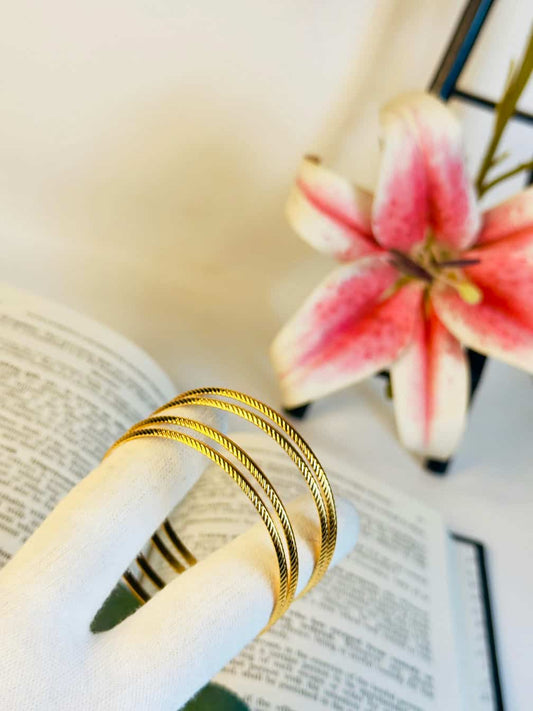 4 Piece Snake Pattern Gold Plated Bangles Set