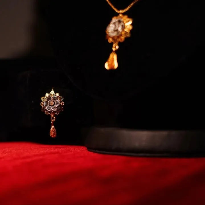 Flower Shape Gold Plated Necklace Set